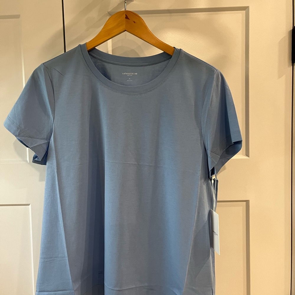 New with Tags - Lafayette 148 New York - Modern Tee, Size XL, Color: Cool Blue